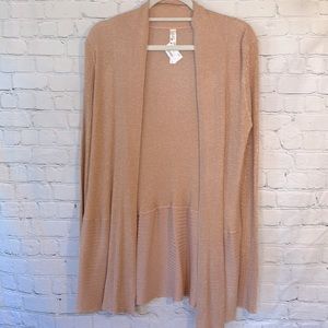 Pina Rossi rose gold long cardigan sweater